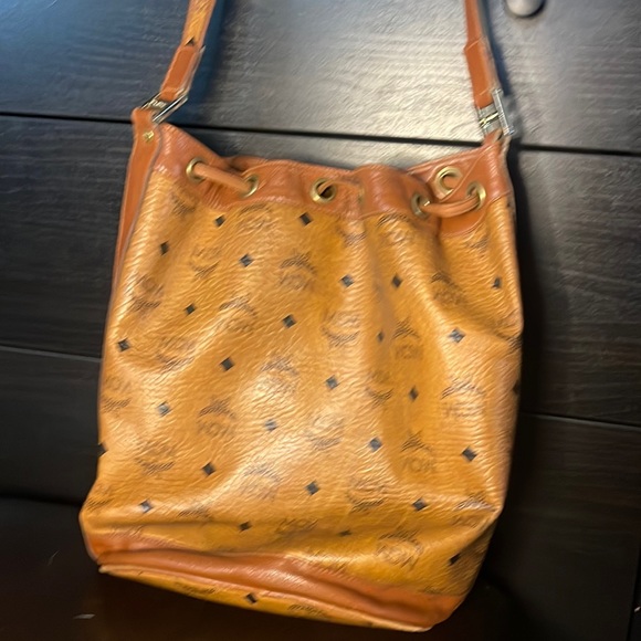 MCM Drawstring Bag in Cognac